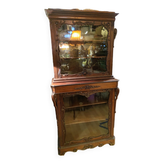 Furniture with two recessed bodies and silver display case in Indian rosewood circa 1850/60