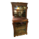 Two-part cabinet, recessed and with a glass-fronted display case, in Indian rosewood, circa 1850/60