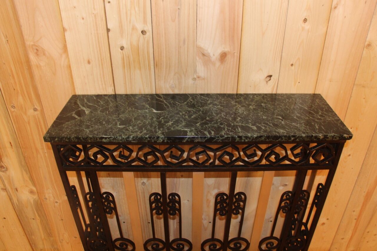 Art deco period console in forged iron