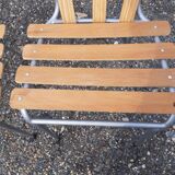 Lot de 4 chaises de bistrot fer et bois