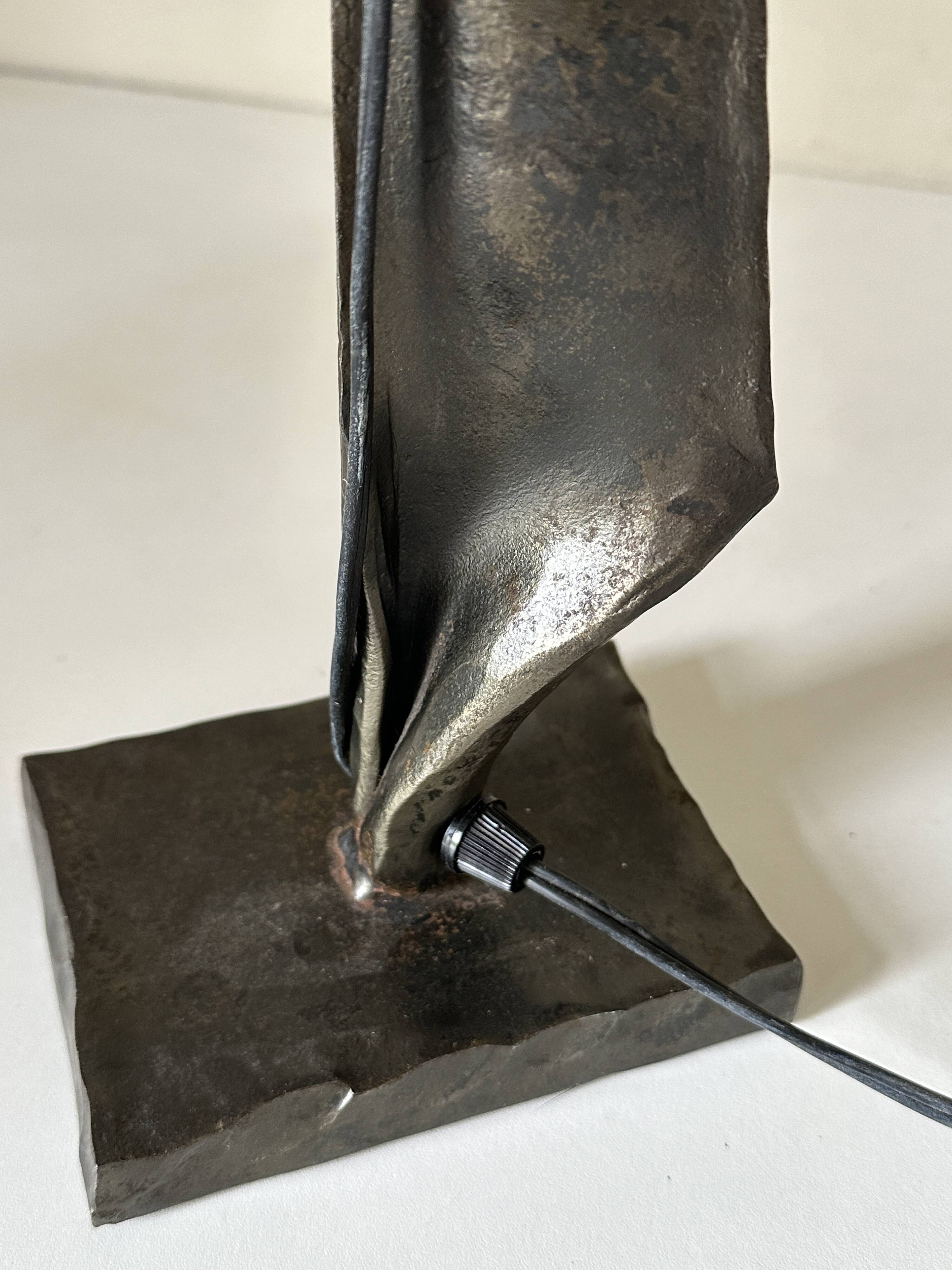 Vintage 60s metal brutalist lamp