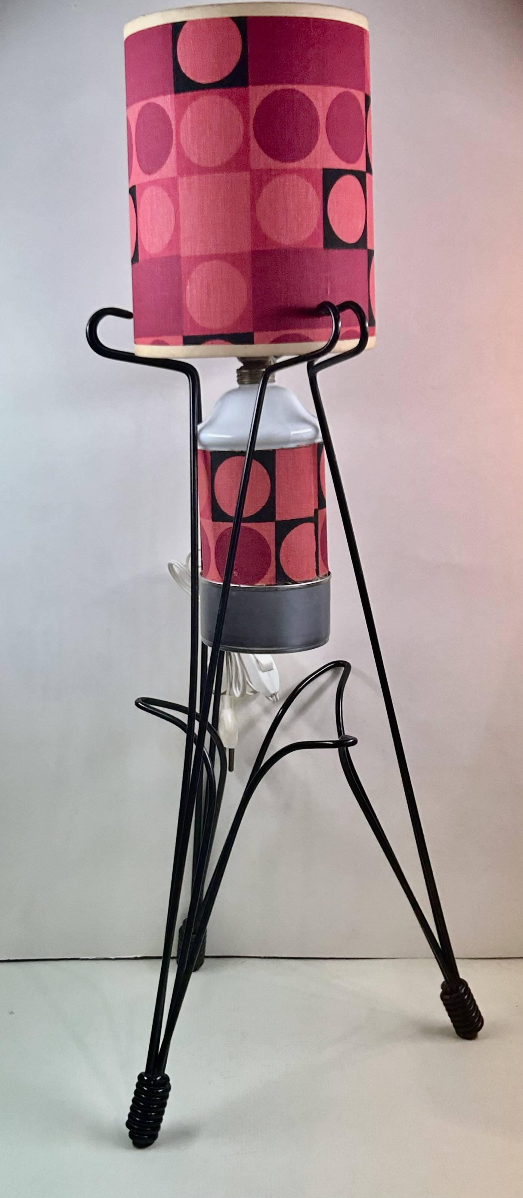 Rare tripod reading lamp Eiffel vintage design 50s/60s