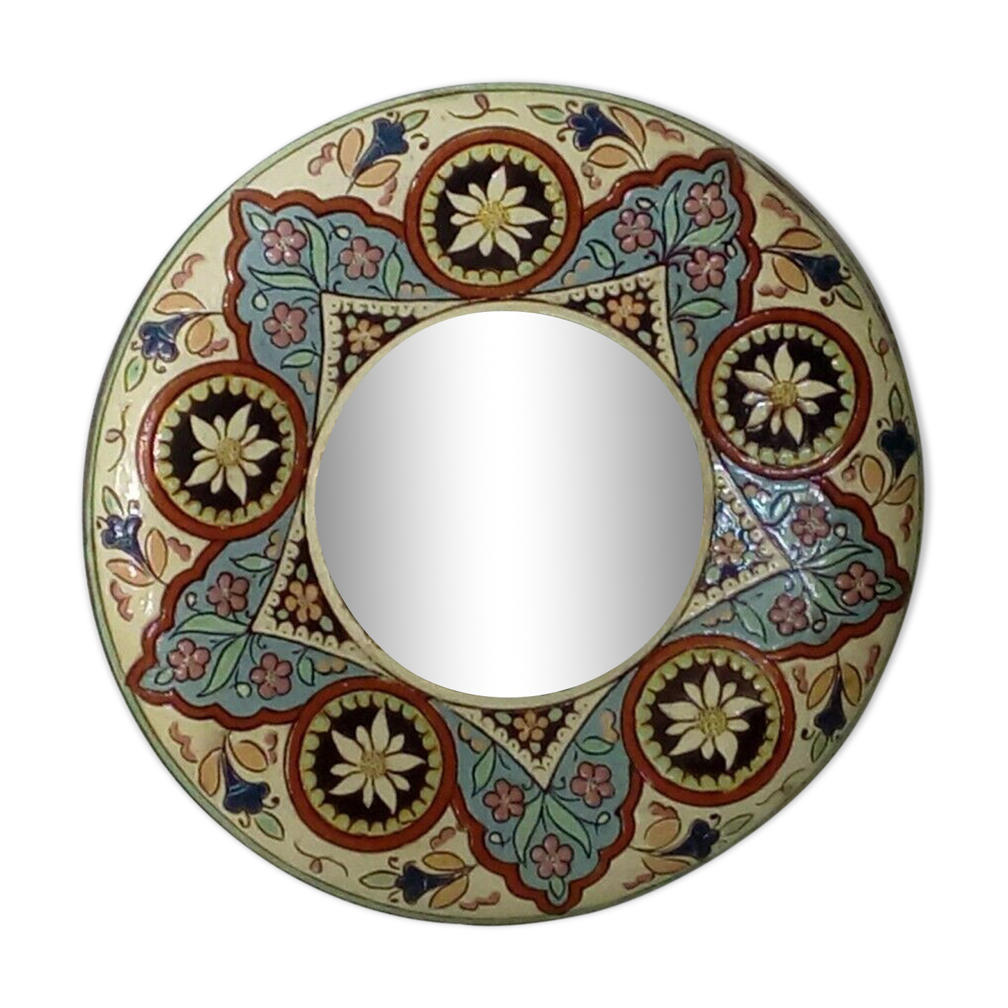 Assiette thoune faience suisse emaux  decor paysage debut 20 eme