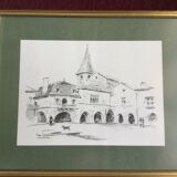 Drawing by Roger Chapelet “Monpazier”