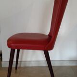 Red chair, spindle legs