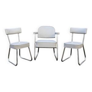 Lot de 2 chaises et 1 - skai