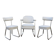 Set of 2 chairs and 1 armchair from the 70s in chrome metal and faux leather.