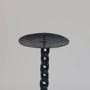 Vintage black brutalist chain floor candlestick