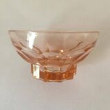 6 vintage pink molded glass cups