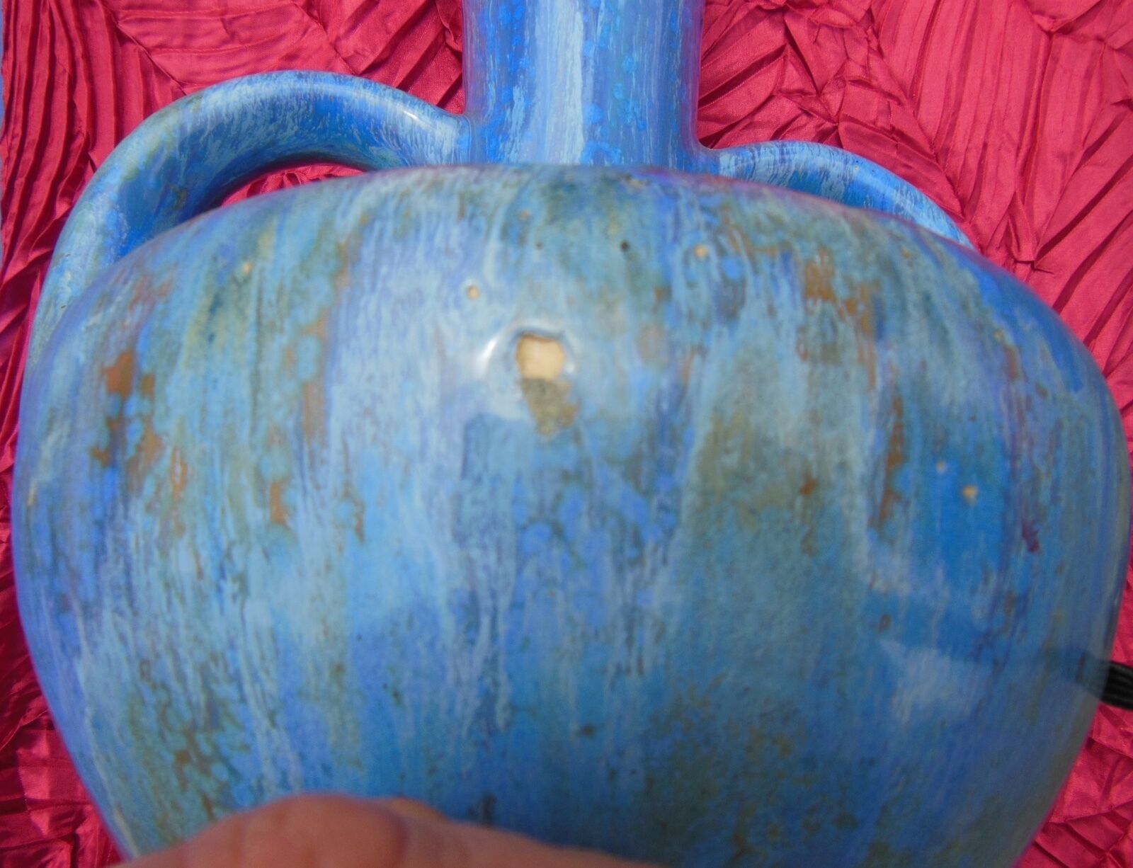 Ceramic Vase Pierrefonds stoneware Art Deco, signed with VERY LARGE SIZE HELMET!