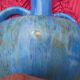 Ceramic Vase Pierrefonds stoneware Art Deco, signed with VERY LARGE SIZE HELMET!