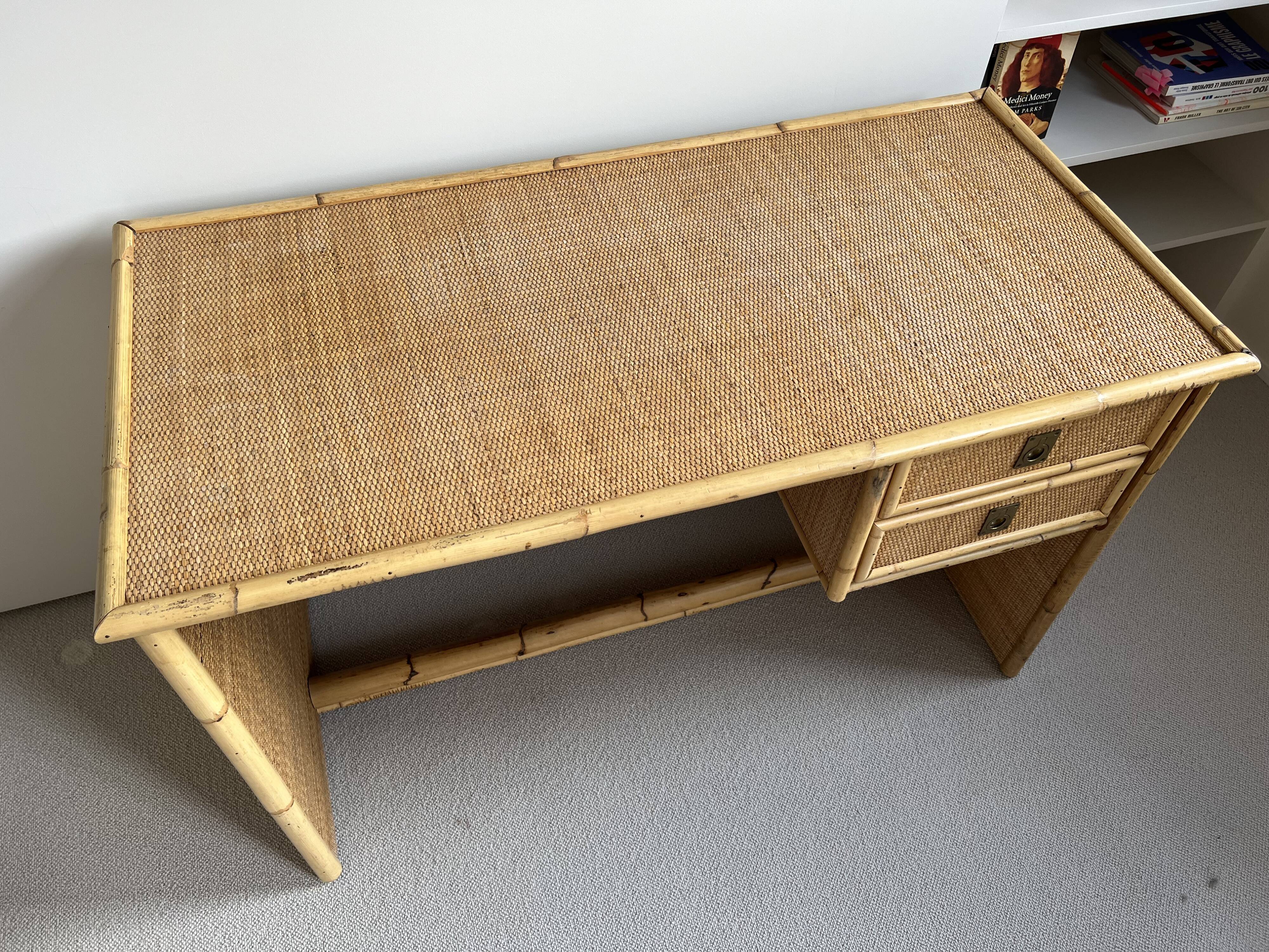 Vintage rattan desk