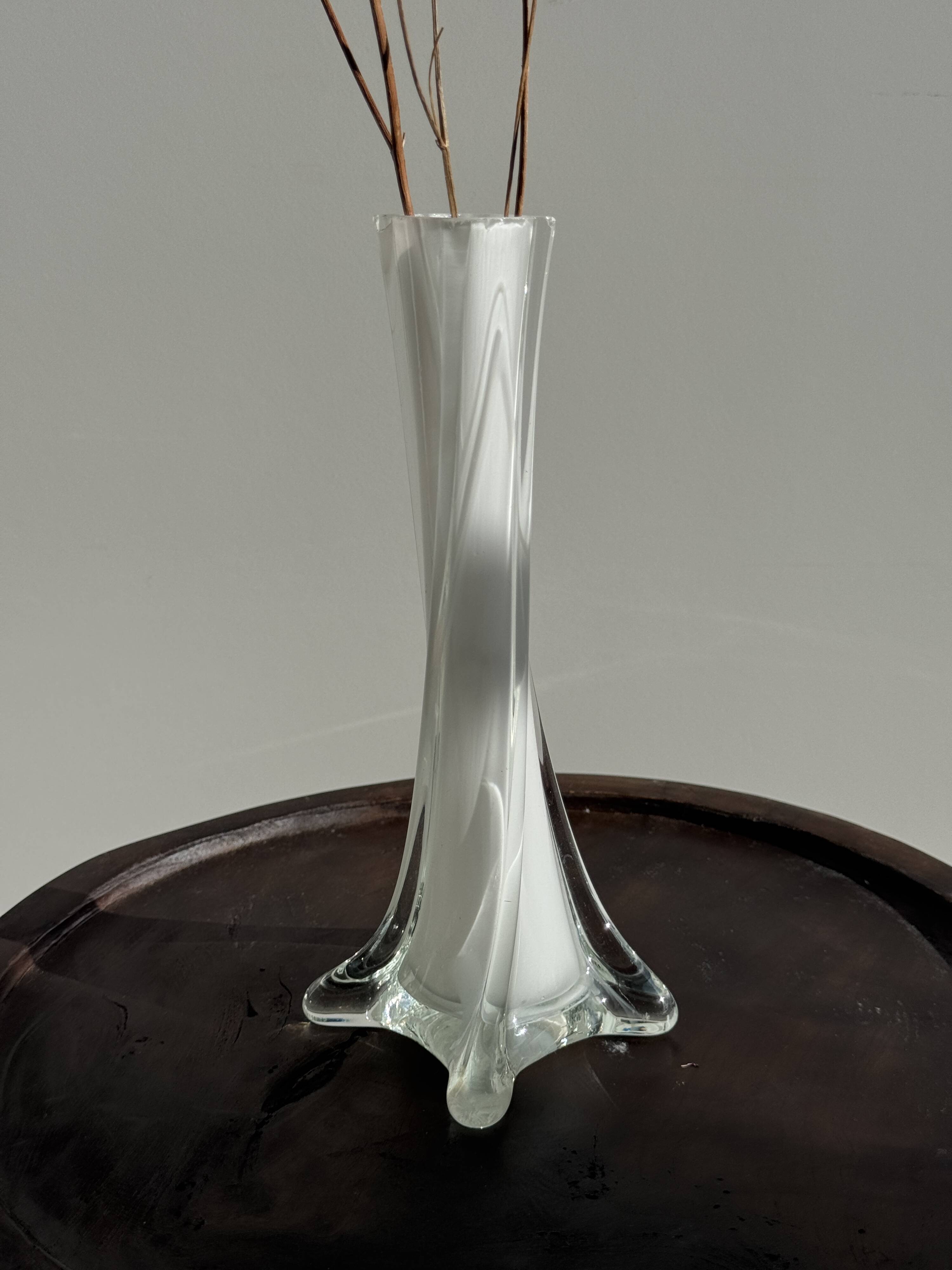White glass bud vase