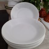 Set of 6 white limoges hollow plates
