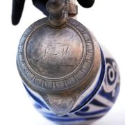 Pichet allemand émaillé Westerwald Biedermeir du XIXe siècle 2,5 L