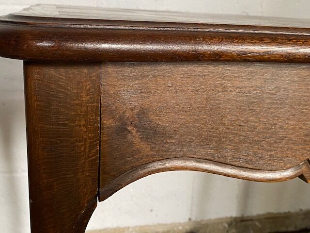 Oak desk and oak veneer with a large Louis XV style drawer