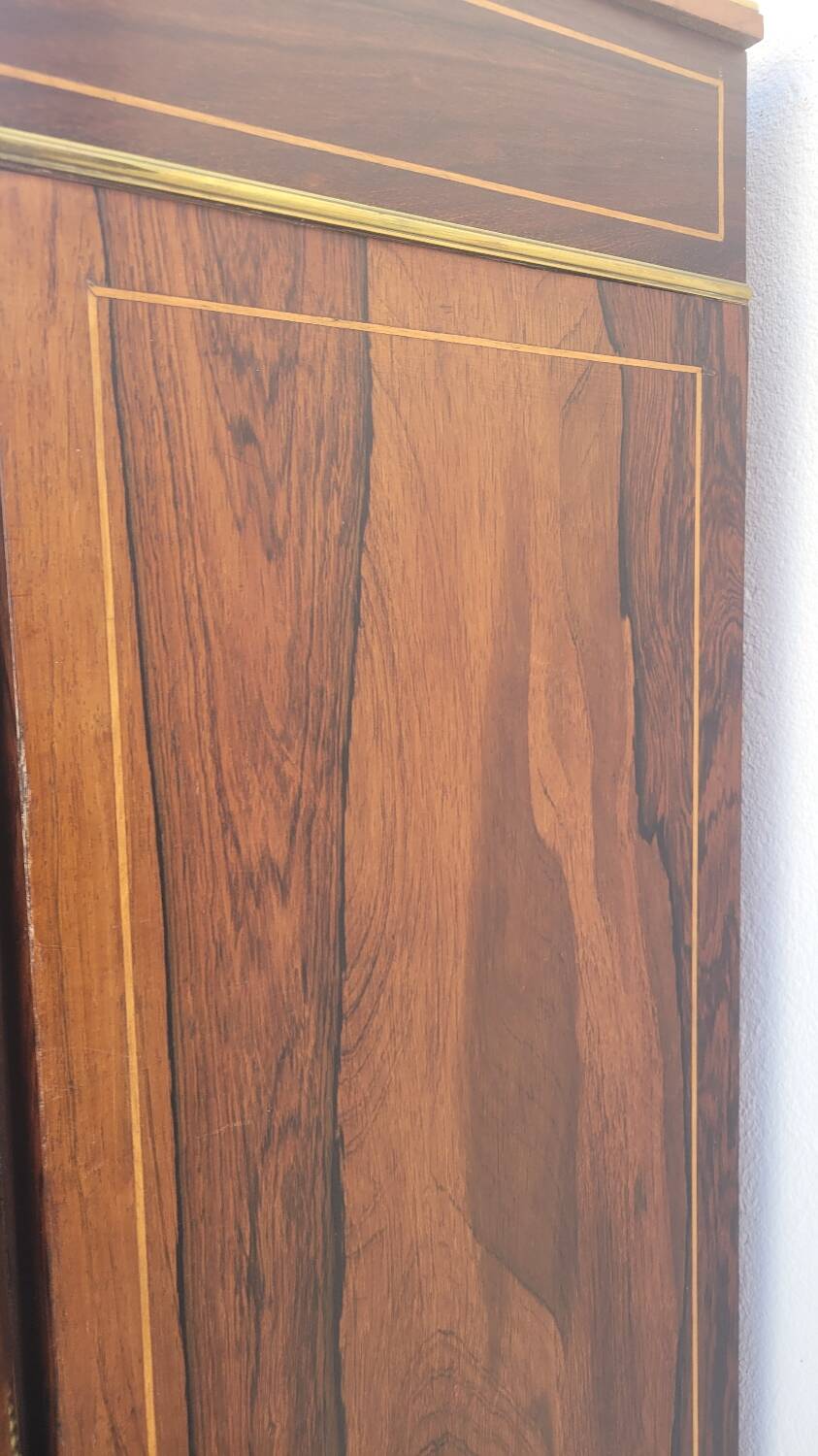 Napoleon III sideboard in floral marquetry and marble 19th century