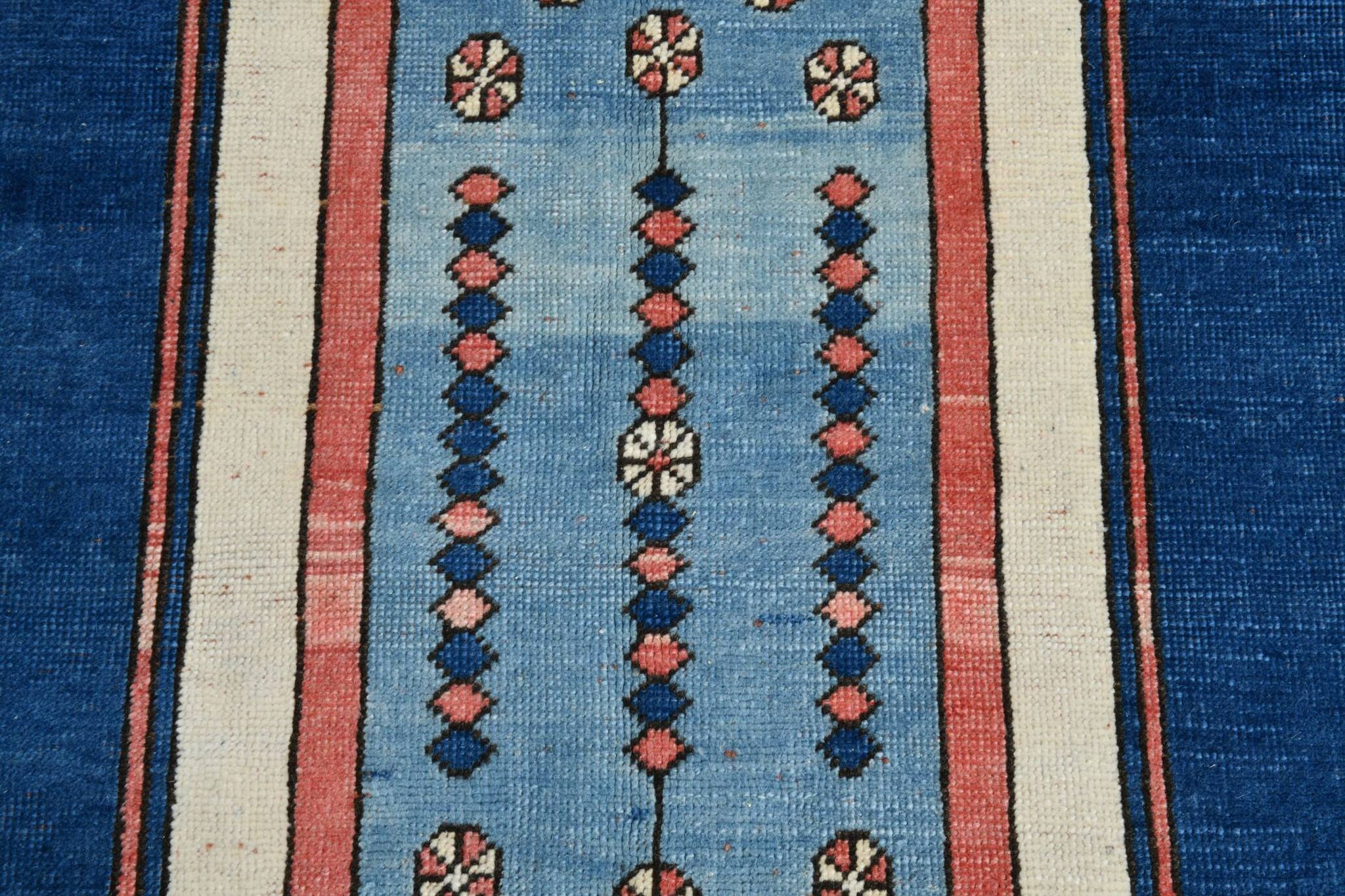 128x265 Cm Blue Vintage Area Rug, Rare Style Rug