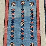 128x265 Cm Blue Vintage Area Rug, Rare Style Rug