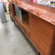 Vintage 1960s enfilade in varnished cherry wood.