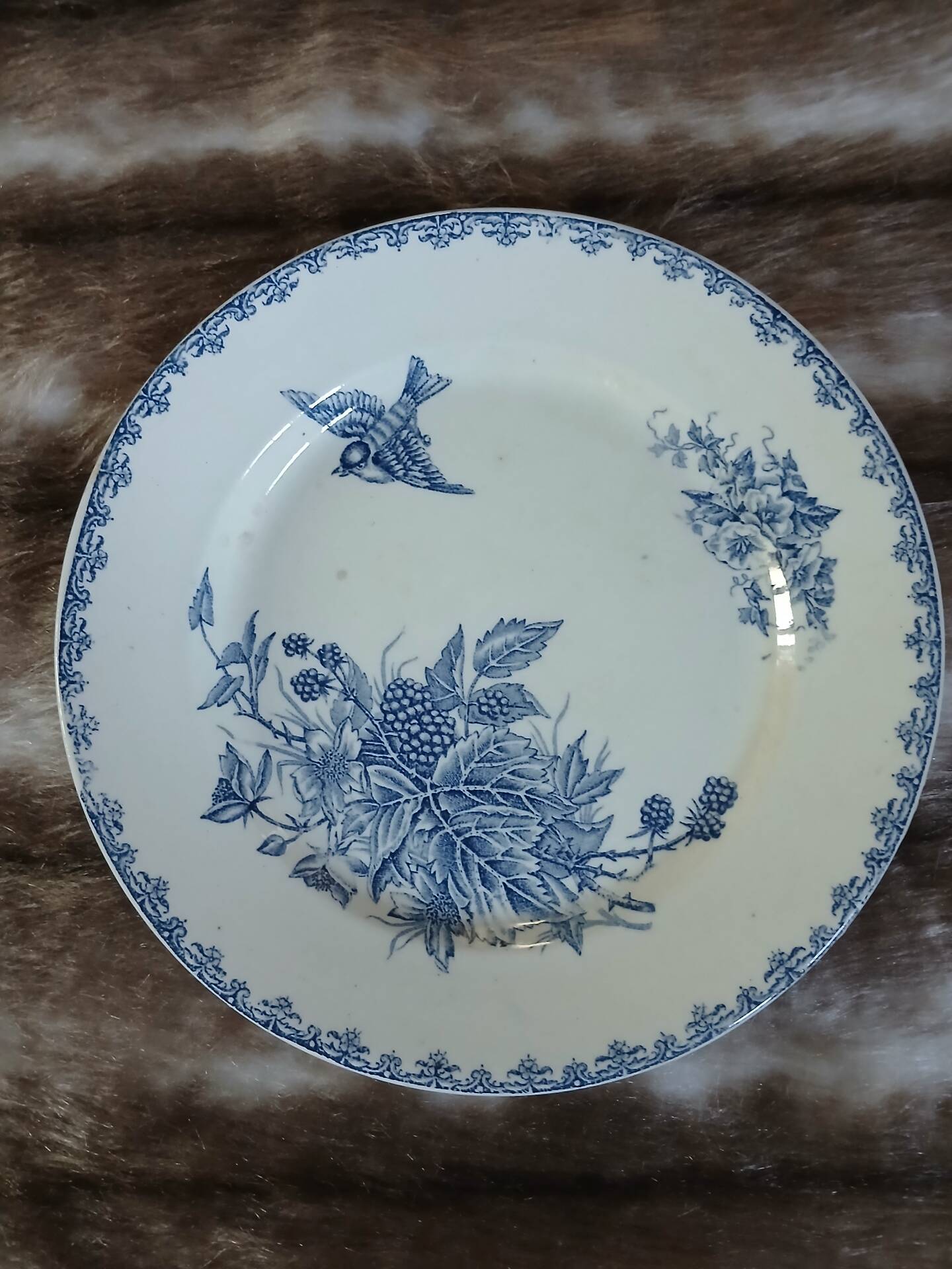 20 mismatched antique flat plates in ironstone