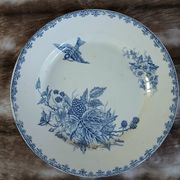 20 mismatched antique flat plates in ironstone
