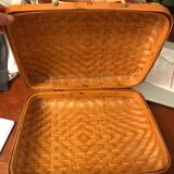 Vintage wicker suitcase