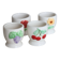 4 vintage Afibel porcelain egg cups - Barbotine decor