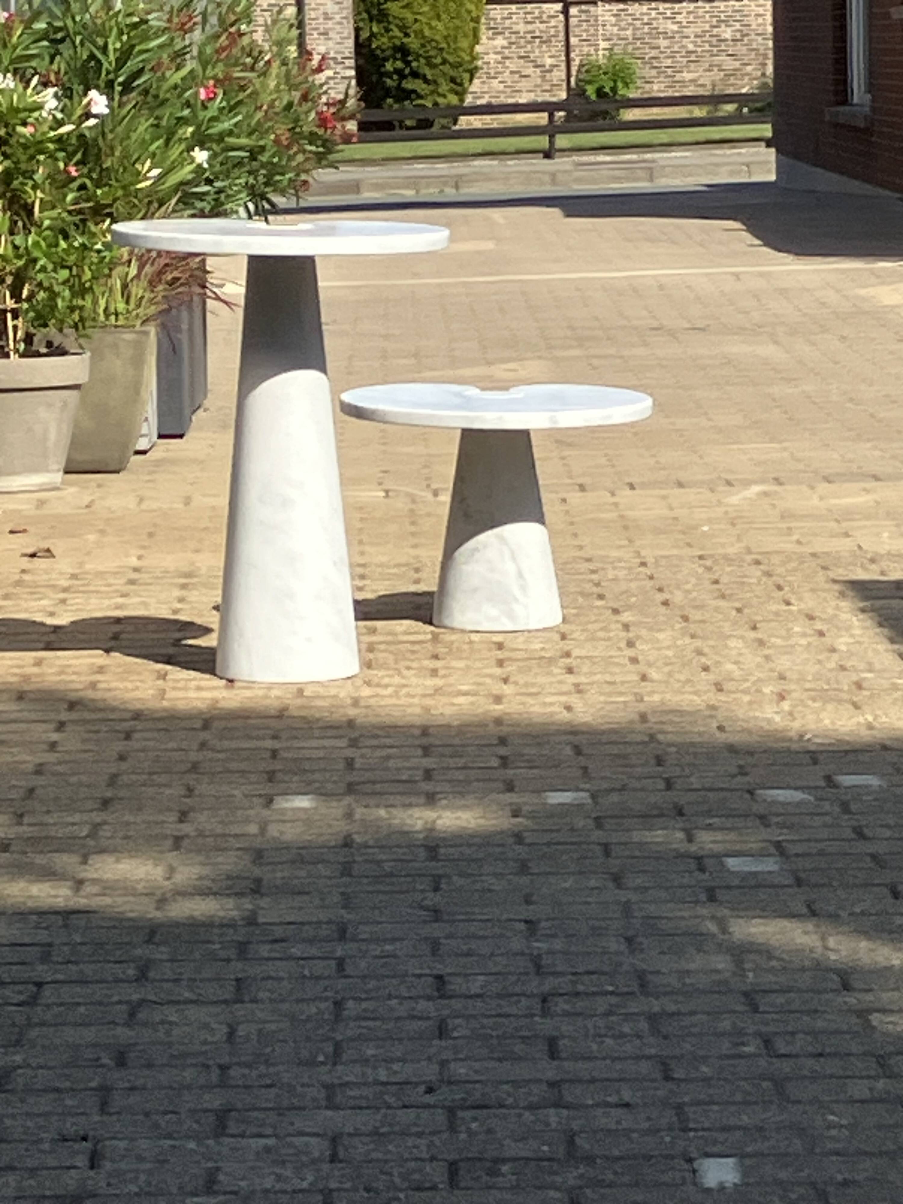 2x Eros Side table Angelo Mangiarotti Carrara marmer Nieuwstaat!