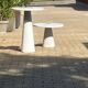 2x Eros Side table Angelo Mangiarotti Carrara marmer Nieuwstaat!
