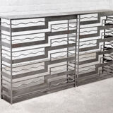 Vintage french metal geometric consoles