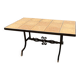 Vintage garden table with ceramic tile top and wrought iron base