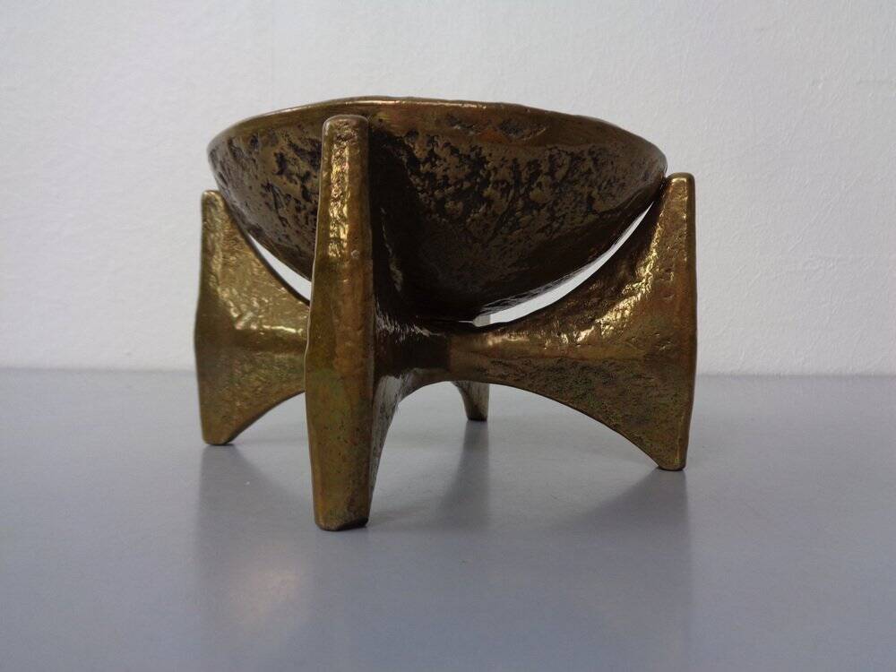 Brutalist Bronze Candleholder by Michael Harjes, 1960s