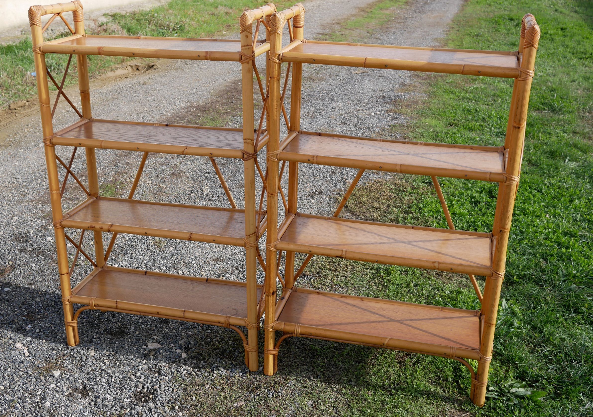 Vintage rattan shelf