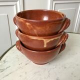 Trio of vallauris stoneware bowls 70s