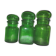 Trio of green jars