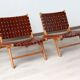 Pair of Teak & Leather heaters - model "Los Angeles" - Olivier de Schrijver