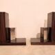 Art Deco pair of bookends in Macassar ebony.