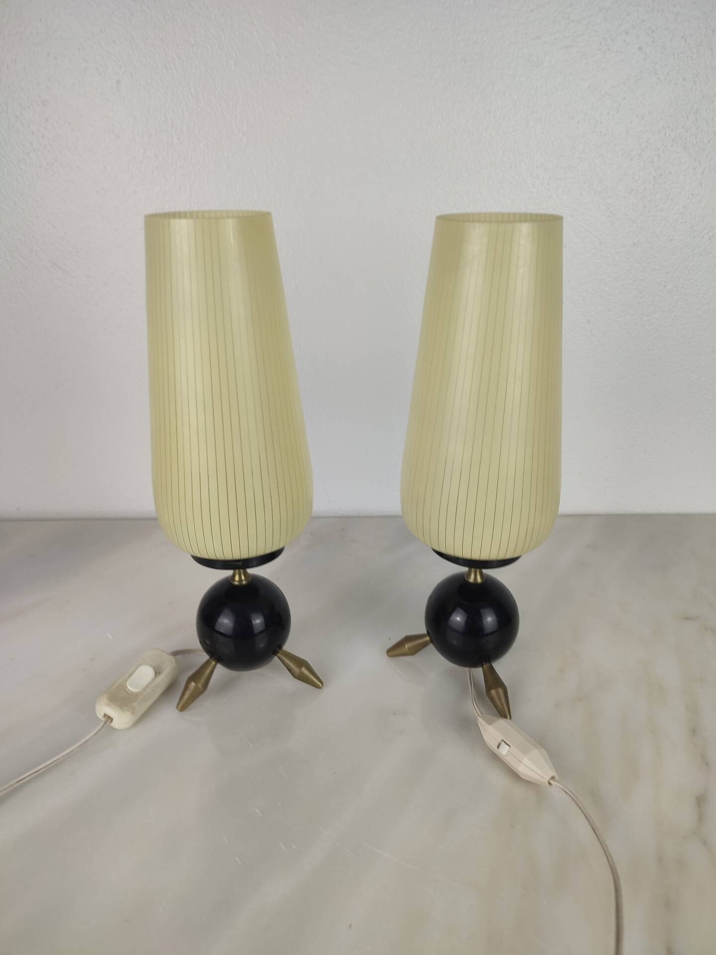 Paire de lampes de table vintage "Tripode" – Style Mid- Space age