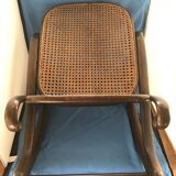 Thonet footrest in curved beech, with original label