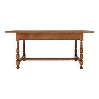 20th century Belgian oak dining table