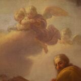 Antique Italian painting from the 18th century, Saint Joseph and the Virgin