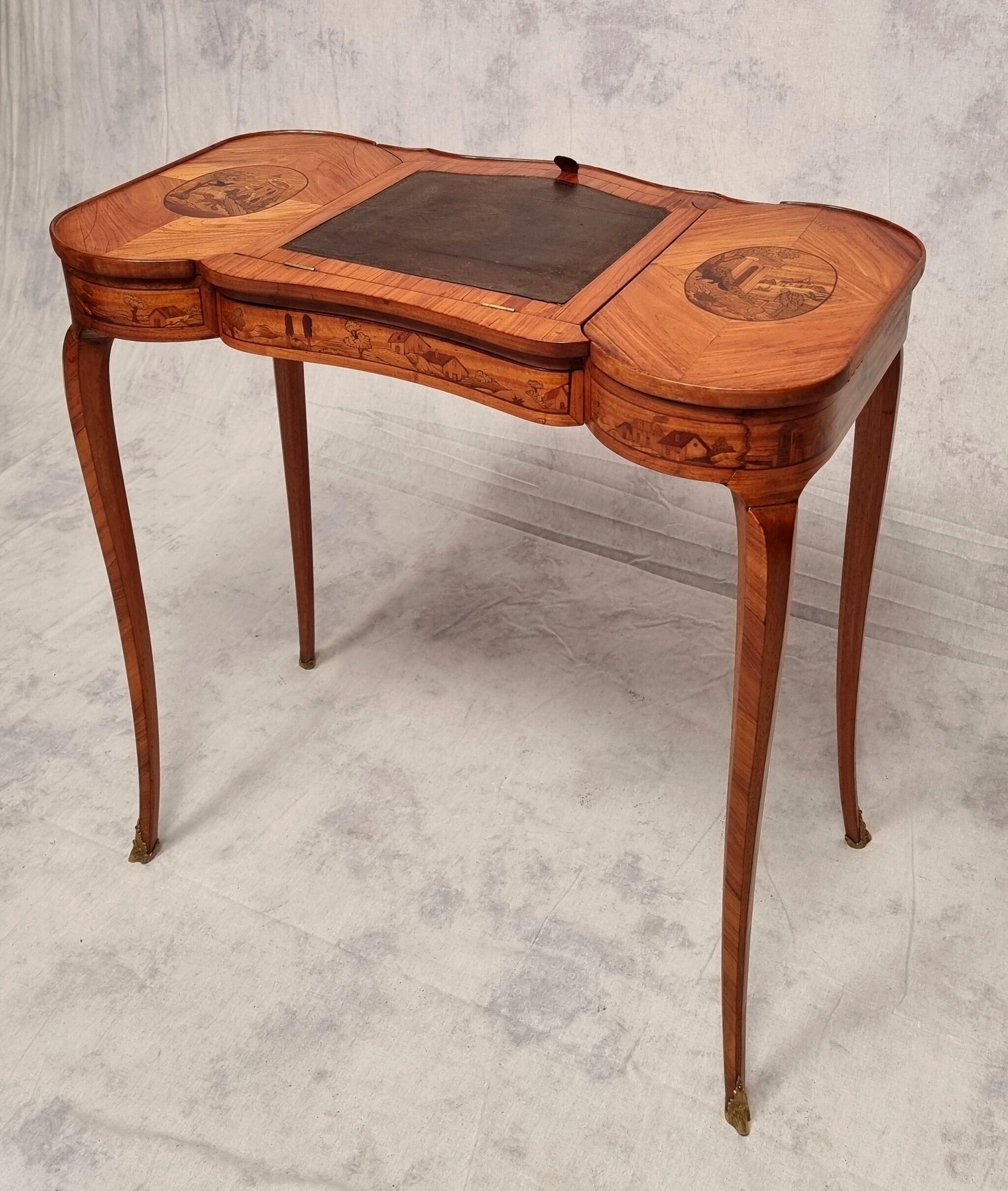 Louis XV style writing table - Bois De Rose - 19th