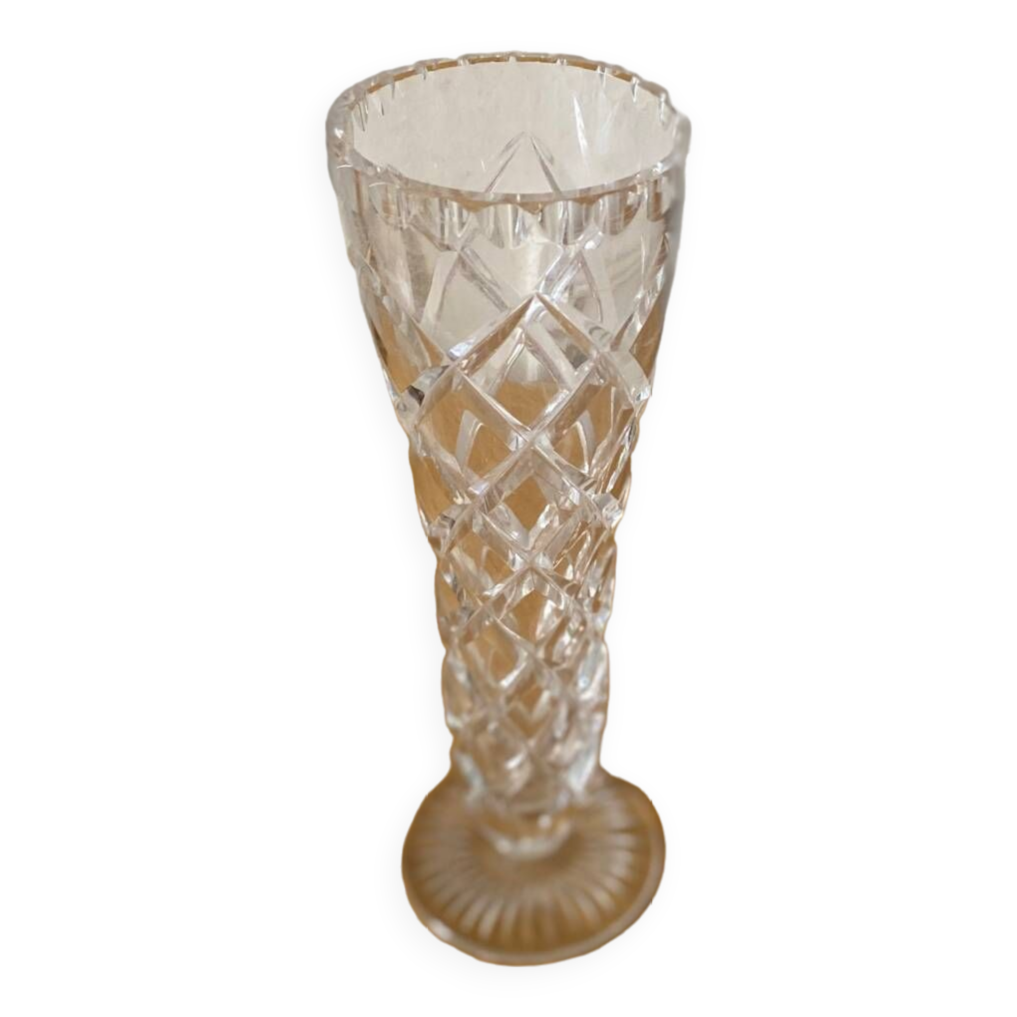 Small vintage crystal soliflore vase