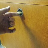 Modular wall shelf in Paolozzi teak