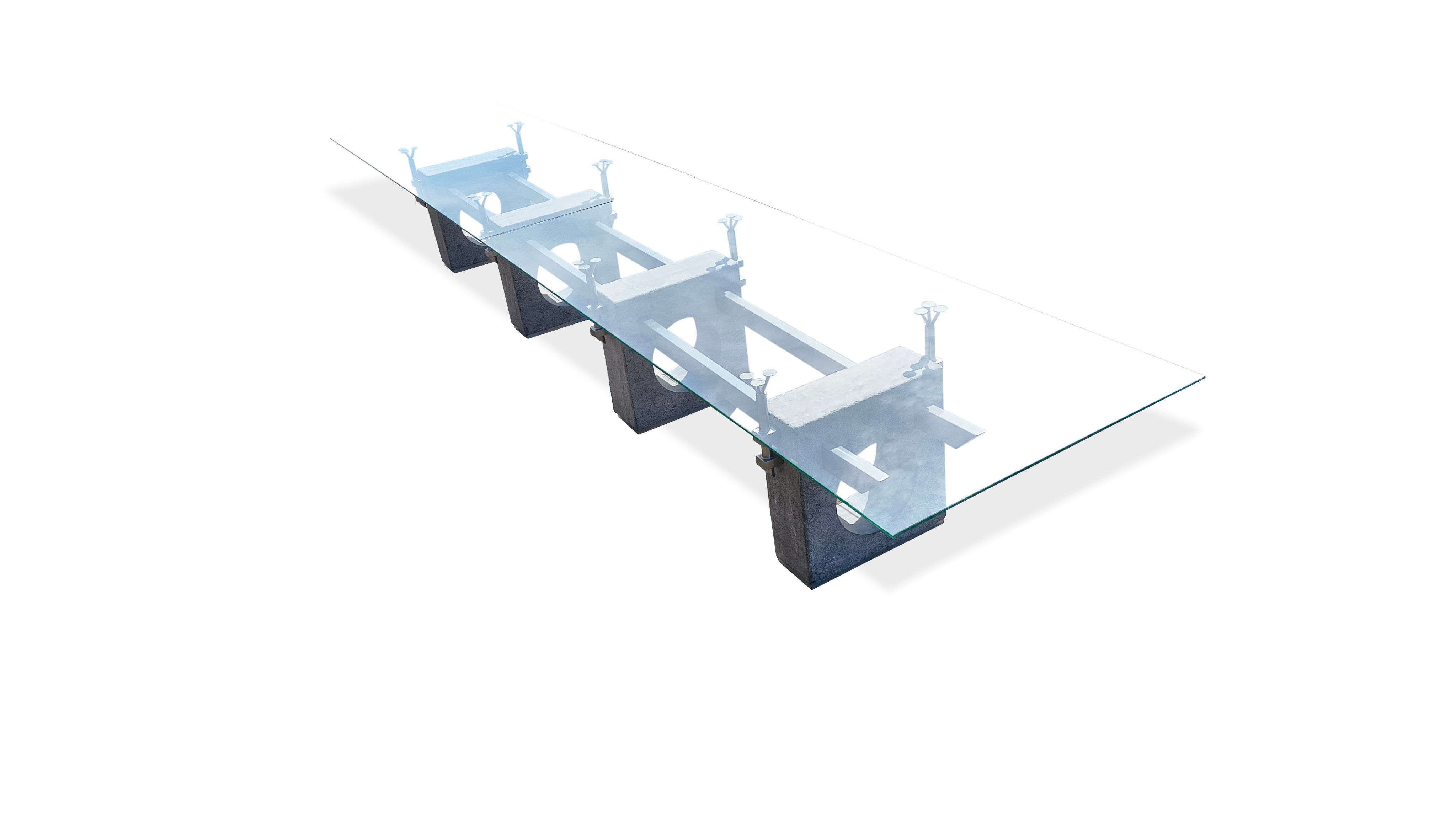 Huge brutalist concrete conference or dining table, 1970s