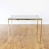 Side table milk smoked glass