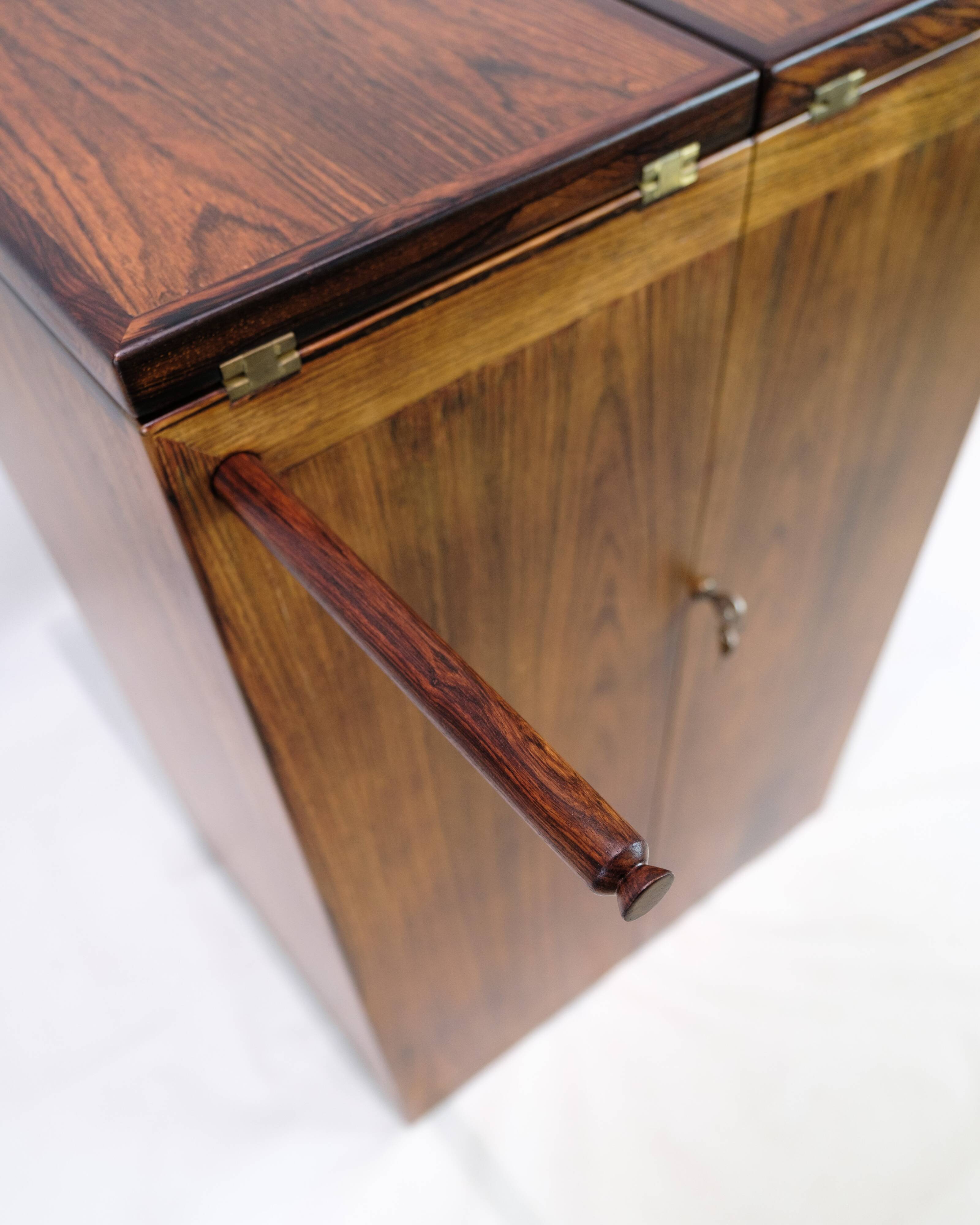 Captain´s Bar Made In Rosewood With wheels by Dyrlund From 1960s