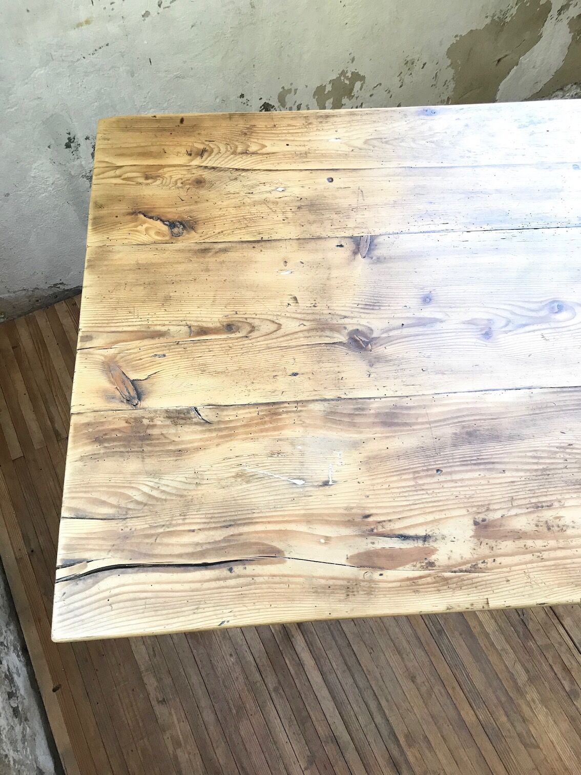 Vintage pine farm table