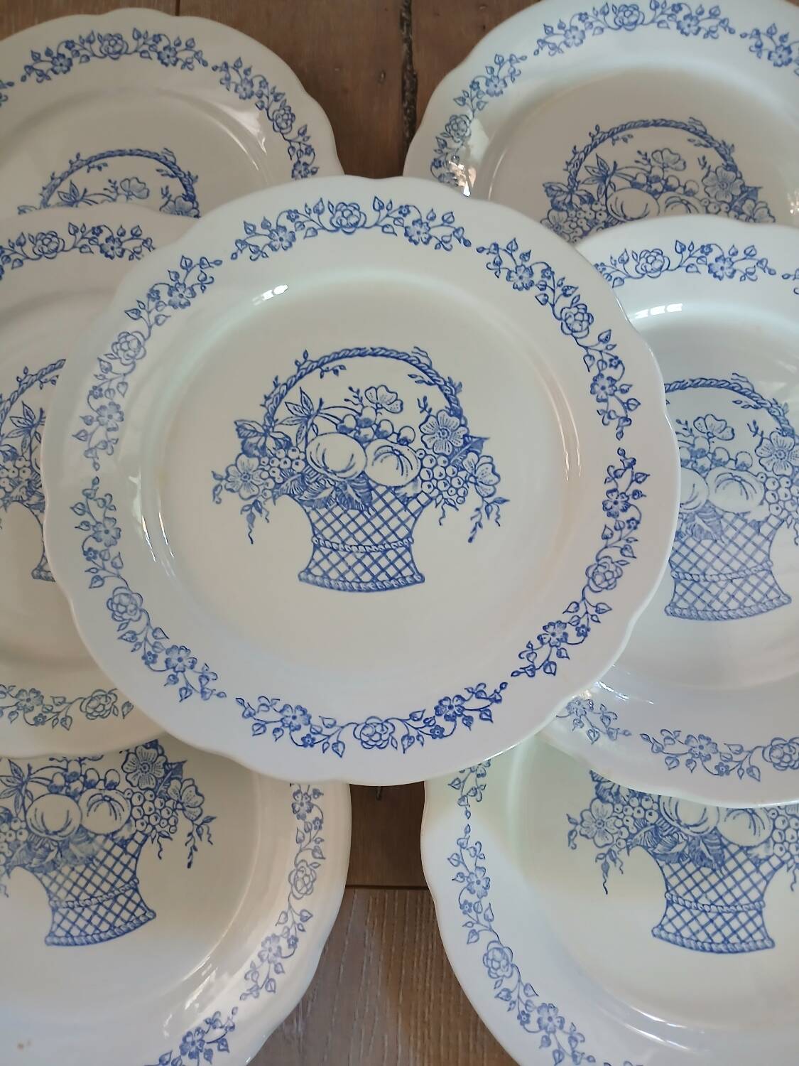 7 antique dinner plates